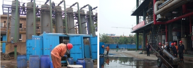 高壓水射流清洗施工現(xiàn)場